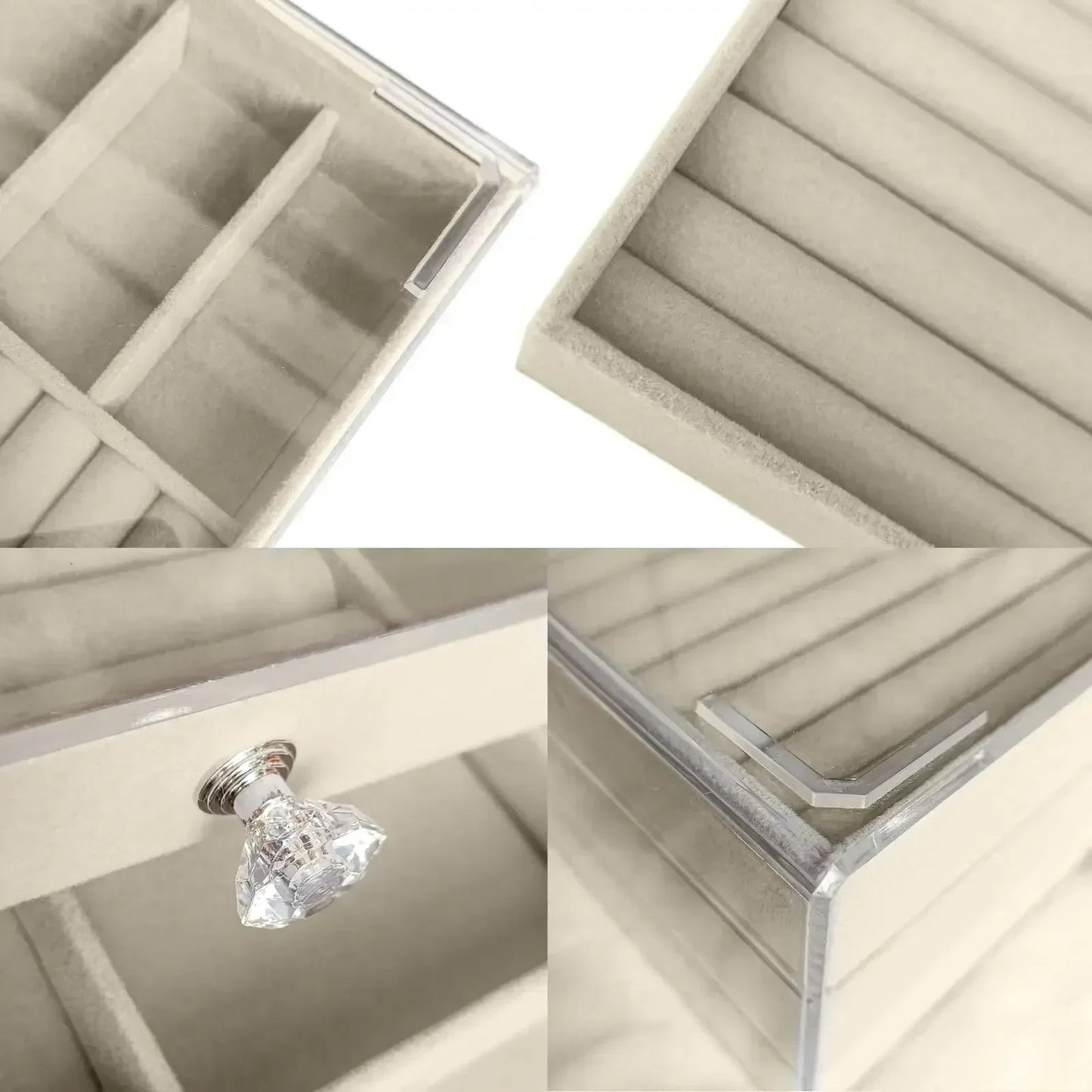 Présentoir à bijoux en velours acrylique - Magazinett