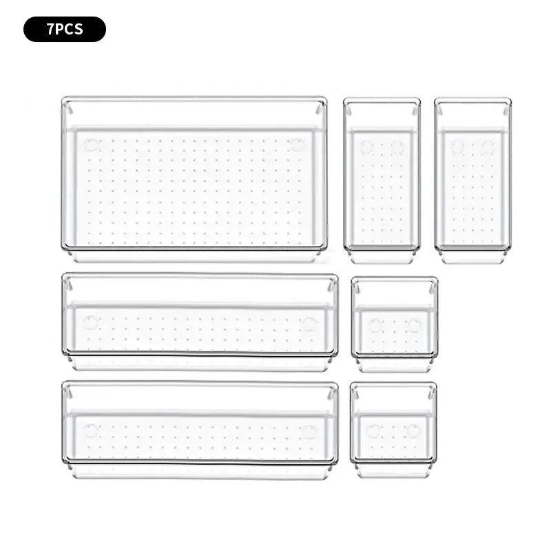 Plateaux de rangement de tiroir en plastique transparent - Karima Baba