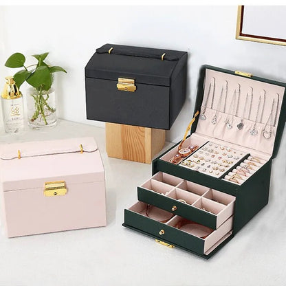 Boîte à Bijoux, Coffre 3 Niveaux - Magazinett